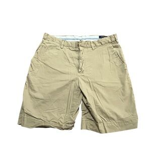 Polo Ralph Lauren Tan Flat Front Shorts Size 33 Casual. golf khaki uniform